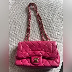 Chanel 16C Cruise Mademoiselle Chic Quilted Flap Fuchsia Mini Flap Bag